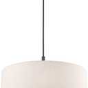 Livex Lighting 42605-92 Meridian - Six Light Chandelier, English Bronze Finish with Oatmeal Fabric Shade, 24"L x 24"W x 54.5"H