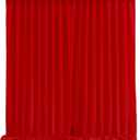 Red Backdrop Curtains 2 Panels 5ft x 10ft Polyester Photo Backdrop Drapes for Wedding Christmas Party Decorations