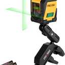 PREXISO Laser Level with Tripod, 65Ft Self Leveling Cross Line Laser Level, Green Line leveler Tool for Hanging Picture, Floor Tile, Home Renovation with LED Indicator & 2 AA Batteries (360Clamp)