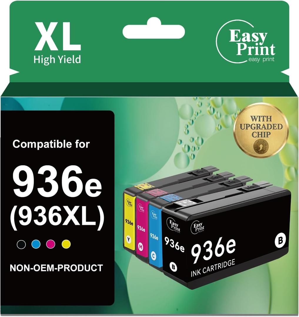 Compatible 936XL 936e 9125e Ink Cartridges Replacement for HP 936 Ink Cartridges Work with OfficeJet Pro 9125e 9120e 9730e 9130 9135e 9122e 9128e 9110b 9120b 9130b 9130e Printer