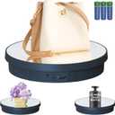 JAYEGT Motorized Rotating Display Stand, 12.6inch /44Lbs Load ,Real Mirror Cover 360 Degree Electric Rotating Turntable ,Cup Display Turner Stand,Photography Products, Jewelry ,Tumbler -Black
