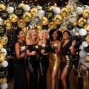 62 Pack Black and Gold New Years Balloons 2026 New Years Decorations - 12 Inch New Year Eve Party Supplies 2026 New Year Eve Balloons with Ribbons - Black Gold Nye Party Decorations Nye Balloon