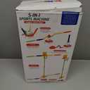 Sports Outdoors Play Set Toys - 5 in 1 Musical Jump Ring Toss Game Stomping Launch Rocket Launcher Basketball Throw for Kids - Indoor Outside Obstacle Avoidance Gifts for Toddlers Ages 4-8 8-13