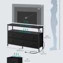 SONGMICS BELLAH Collection - Dresser for Bedroom, Chest of Drawers, TV Stand for TVs Up to 55 Inches, Living Room, Closet, 6 Drawers and 1 Shelf, Modern, Ink Black ULGS833BH02S, 11.8"D x 44.8"W x 26.8"H