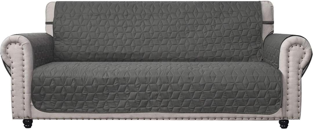 Ameritex Couch Sofa Slipcover 100% Waterproof Nonslip Quilted Furniture Protector Slipcover for Dogs, Children, Pets Sofa Slipcover Machine Washable (Dark Grey, 68'')