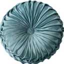 Round Velvet Pillow for Couch Small Handmade Decorative Throw Pillow for Bed Bedroom 13.7 Lake Blue