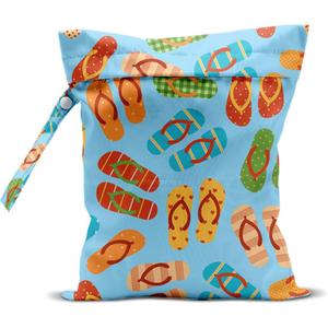 Wet Bag for Swimsuit, Beach Travel Essentials Wet Dry Bag, for Sunscreen Toiletry Dirty Clothes Yoga Gym Diaper, Friends Summer Beach Vacation Gifts. flip flops