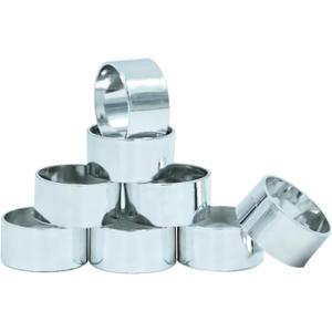 Premium Stainless Steel Napkin Rings Set of 8 - Rust-Proof 1/2" x3/4" Mini Tableware Decor for Weddings, Holidays & Everyday Dining (Silver)