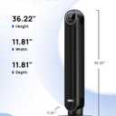 DREO Tower Fan for Bedroom, 2026 Upgraded DC Motor, 28ft/s High Velocity, 20dB Ultra Quiet Standing Fan, 8 Speeds 4 Modes, 90° Oscillating Bladeless Fan for Indoors, Floor Fans with Remote, Black