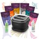 Italwax Brazilian Waxing Kit  Automatic Wax Warmer with Hard Wax Beads, No Temperature Control Needed, Easy-to-Clean Silicone Pot, Painless Hair Removal for Sensitive Skin, Face, Bikini & Body