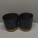 QCQHDU 8 inch Plant Pot, 2 Pack Planters for Indoor Plants with Drainage Holes & Saucer, Outdoor Flower Pots Home Garden Modern Decor (Dark Grey)