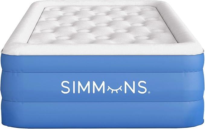 Simmons Rest Aire Mattress Air Bed with Side Built-in Pump and Soft Velveteen Topper: Twin