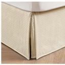 Pleated Waffle Weave Bed Skirt, Tailored Dust Ruffle 12 Inch Drop Easy Fit, Machine Washable,No Split Corners (Light Beige, King - 12" Drop)