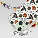 YESPURE for iPhone 15 Halloween Case Clear Soft Phone Case for iPhone 15 Hallowee Designed Cute Pumpkin Pattern Cover for Kids Girls Boys Flexible TPU Shockproof Case for iPhone 15