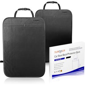 SURDOCA Kick Mats Back Seat Protector for Kids, Leather Car Back Seat Cover for Child, Offers Waterproof Protection of Car Seat Back from Dirt, Mud, Scratches