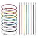 Pack of 6, LKbeuuu 16 Pack Stainless Steel Keychain Set - 2mm Coil Diameter 6in Key Chain for Hanging Luggage Tag, Keyrings, Kitchen utensils, Small Accessories(8 Colors)