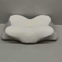 Cervical Neck Pillow, Memory Foam Pillow for Pain Relief, 2 Height Adjustable Ergonomic Pillow with Breathable Ice Silk Cover, Contoured Neck Support Pillow for Side, Back and Stomach Sleepers (Pearl White)