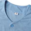 Youth Baseball Jersey Kids Button Down Short Sleeve Solid Color T-Shirt for School, PE, League Team Uniform (L)