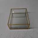 Large Glass Boxes for Display Handmade, Mirrored Bottom, Glass Jewelry Trinket Box with Lid, for Book Photo Keepsake Organizer Display Case for Vanity Decor Home, 10.4"L x 8.5"W x 3.7"H, Gold