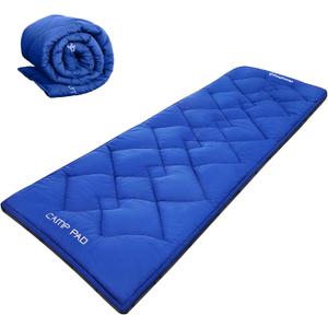 KingCamp Cot Mattress, Portable Lightweight Camping Sleeping Mat Soft Comfortable Non-Slip Cot Pad for Camp Cot, RV Bunk & Twin Beds (75" x 25" x 1.2", Diamond Navy L 1.6 lb)