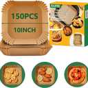 150Pcs Air Fryer Paper Liners 10 INCH [ Fit 7-12 QT] Parchment Paper,Disposable Square Paper for Air Fryer Non-stick Oil-proof for Baking,Roasting,Microwave