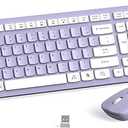 Wireless Keyboard and Mouse Combo, Full-Sized Wireless Keyboard and Adjustable DPI Mouse, USB Receiver, Silent Keyboard and Mouse for PC, Windows, MAC, Desktop, Laptop(Purple)