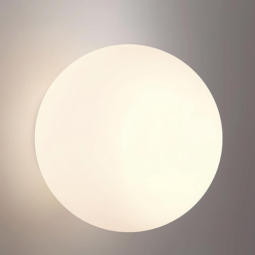 Modern Globe Wall Sconce with White Glass Shade 5.5" Indoor Wall Light