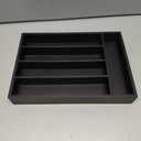 Ayiaren Small Kitchen Silverware Organizer Wooden Utensil Drawer Organizers Narrow Flatware Tray Wood Flatware Organizer for Drawer Spoon Organizer Black Utensil Holder Drawers Bamboo Silverware Tray (13" x 9")