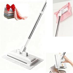 2026 New Snap On Mini Mop with 5 Reusable Cloths for Dry Wet Disposable Pads, Zero-Touch Automatic Gripping Multi Surface Quick Cleanups for Alternative to Swiffer Sweeper Mops