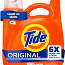 Tide Liquid Laundry Detergent, Original Scent, 125 fl oz, 100 Loads, Boosted Clean Even in Cold Water with Concentrated Washing Soap