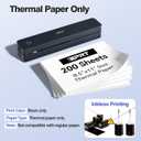 iDPRT Portable Thermal Printer Wireless for Travel, Printers for Home Use, Come with Carry Case& 200 Sheets Thermal Paper, Support 8.5x11 US Letter&A4 Thermal Paper, Compatible with Phone Laptop