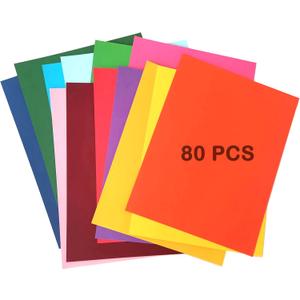 80 Sheets Colored Cardstock Paper 20 Assorted Colors, 8.5 x 11 Colorful Card Stock Printer Paper 200 GSM A4 Cardstock Colored Paper for Card Making, Kids Craft, Scrapbooking, Party Decor.