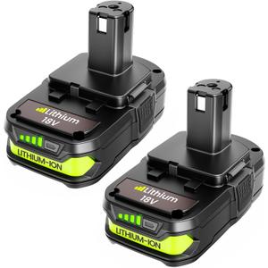 2-Pack 18V 3.5Ah Replacement for Ryobi 18V Battery, Compatible with Ryobi One+ Power Tools and Chargers, Li-Ion Batteries with LED Indicator, Fits P102 P103 P104 P105 P107 P108 P109