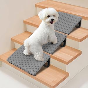 Dog Ramp for Stairs, Non-Slip Dog Stairs, Low-Angled Pet Ramps for Small Dogs and Cats, Medium Dogs, Step and Stair Assist for Injured and Older Pets, 3 Pack  4.3"D x 10.6"W x 4.3"H