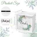 OurWarm White Wedding Card Box with Lock & Slot, PVC Gift Card Box for Wedding Reception, Eucalyptus Wedding Envelope Money Card Box for Party Graduation Birthday Bridal Shower Decorations, 10.03 inches x 8.46 inches x 8.85 inches