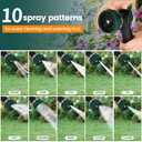 Heavy Duty Garden Hose Nozzle, Water Hose Sprayer Nozzle with Thumb Flow Control, 10 Spray Patterns, High Pressure Hose Nozzle for Lawn & Plant Watering, Car & Pet Washing Forest Green