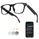 Ai Wireless Bluetooth Translation Smart Glasses with 140+ Languages Real-Time Translation for Men/Women,Travelling/Business Communicating/Driving(E13+AI+Color Change Lenses+Black)