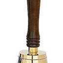 Large & Heavy Solid Brass Loud Hand Call Bell for Weddings, Christmas, School 11"(H) 5"(D) Polished Brass by The Metal Magician