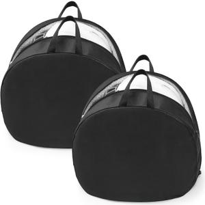 2 Pack Helmet Bag Nylon Durable Motorcycle Mx Helmet Storage Bag Medium, with Handle and Fleece Lining, Water-resistant, Zipper for Ski Snowmobile Dirt Bicycle Bike Storage Accessories