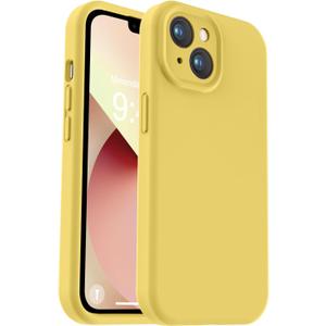 Vooii Compatible with iPhone 13 Case, Liquid Silicone Upgrade [Camera Protection] [Soft Anti-Scratch Microfiber Lining] Shockproof Phone Case for iPhone 13 6.1 inch - Canary Yellow