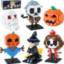 6 Pack Mini Halloween Building Blocks, Halloween Building Toys Set or Kids, Halloween Toy Building Sets, Halloween Mini Building Block Sets for Boys or Girls 8+