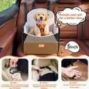 Dog Car Seat for Medium/Small Dogs, Dog Booster Car Seat, Pet Booster Seats Up to 40lbs with Waterproof Layer, 3 Storage Pockets and Safety Belt (Black/Grey)
