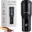 TITAN Heated Coffee Mug, 15 oz. 15 Hour Battery Life, Self-Heating, Battery Powered, Adjustable Temperature, LCD Screen, Portable Charger, Great for Coffee and Tea Lovers (Black)