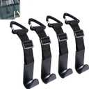 Headrest Hooks for Car Adjustable 4 Pack Vehicle Seat Back Organizer Storage Hanger Holder for Purse Bags Universal Fit with Clip Black