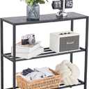 Wimarsbon 29.5" Narrow Console Table, 3-Tier Entryway Tables, Thin Sofa Table with Shelves, Metal Frame, Side Table, Display Table, for Hallway, Entrance, Living Room, Bedroom (Black Frame Black)