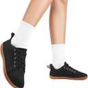 Non Slip Work Shoes for Women Wide Toe Box Food Service Shoes for Chef Kitchen, Restaurant, Hospital Black Slip Resistant Walking Zero Drop Sneakers 5w - 11w