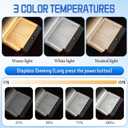 Book Light, Rechargeable Clear LED Flat Reading Light with 3 Colors & Timer, Dimmable Panel Plate Lamp Book Full Page Light for Reading in Bed at Night, for Women Readers Kids Book Lovers (White)