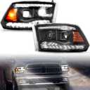 Full LED Headlights for Dodge Ram 1500 09-18, DRL Dynamic Animation Sequential Turn Signal Head Lights for Dodge Ram 1500 2500 3500 2009-2018 Accessories (2PCS)