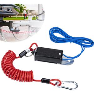 Trailer Breakaway Switch, with 4 FT Coiled Trailer Brake Away Cable, Trailers Breakaway Kit with Pull Pin Steel Spring Towing Wire, Trailers Emergency Brake Cable for RV Travel Trailers Towing