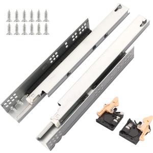 6 Pair 24 Inch Undermount Soft Close Drawer Slides,Bottom Mount Concealed 100lb Load Capacity Full Extension Ball Bearing Rails with Adjustable Locking Devices